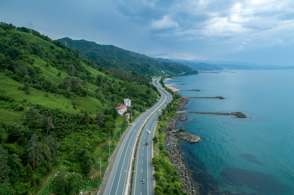 Beautiful coastal road with overlooking the sea